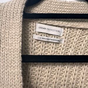 Urban Outfitters Cream Cable Knit Cardigan